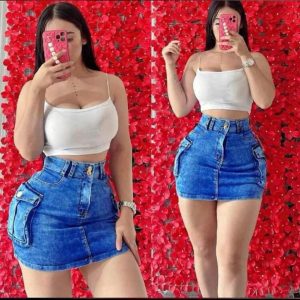 Falda cargo mezclilla strech